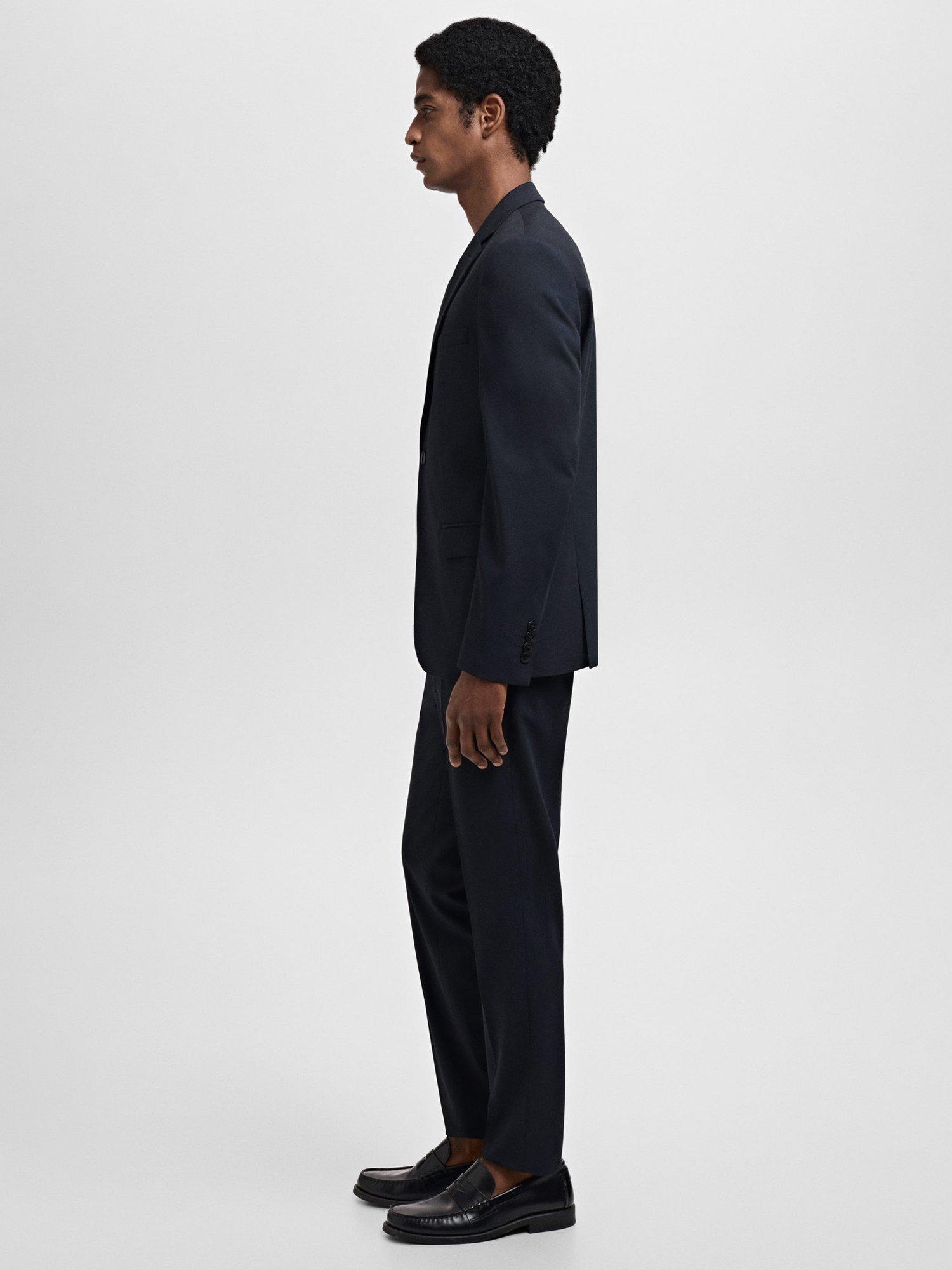Product image 7 of 8, which shows Mango Paris Slim Trousers, Navy, 29