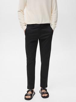 Mango Prato Tapered Trousers, Black