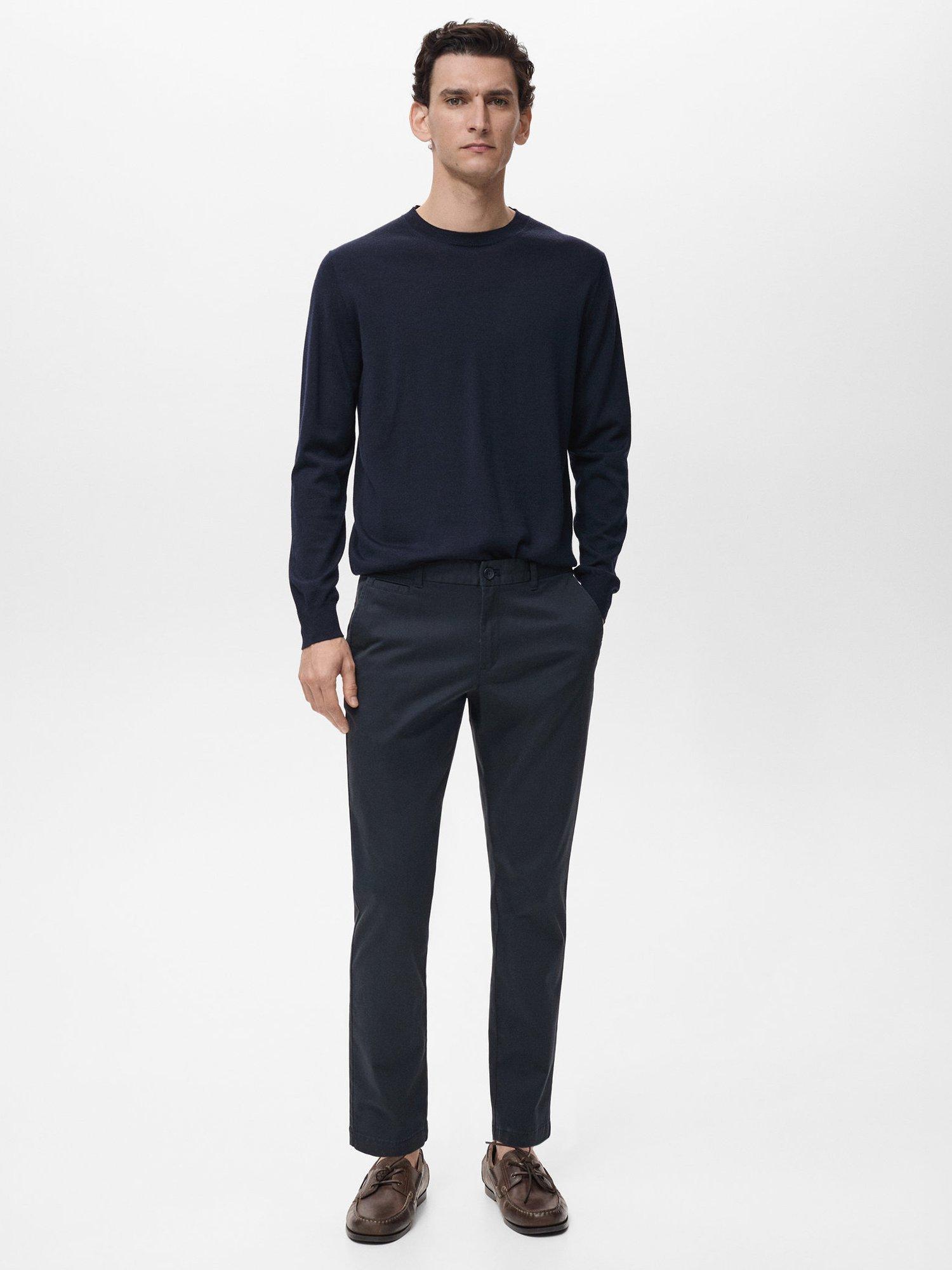 Product image 2 of 8, which shows Mango Prato Tapered Trousers, Navy, 31