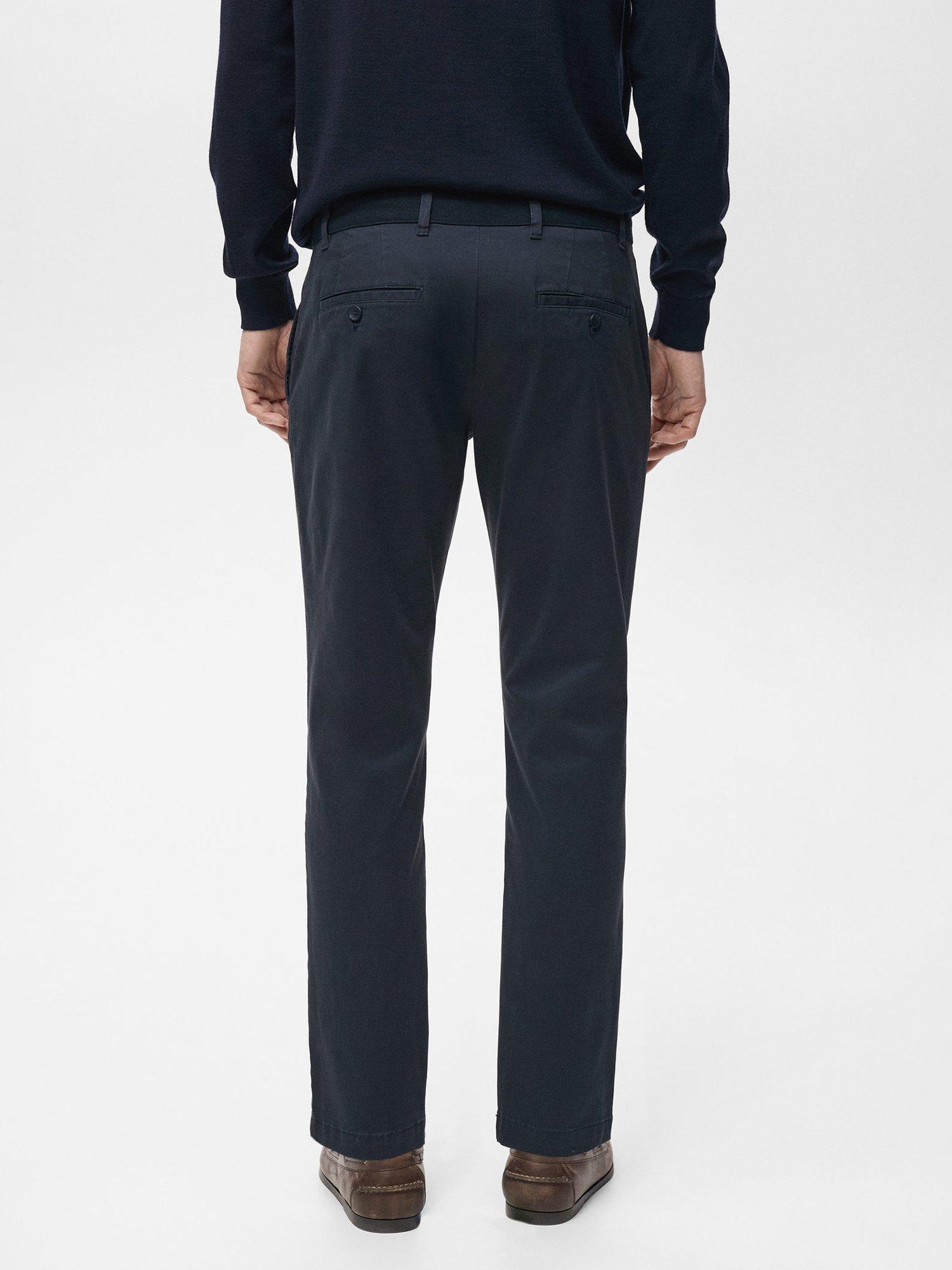Product image 4 of 8, which shows Mango Prato Tapered Trousers, Navy, 31