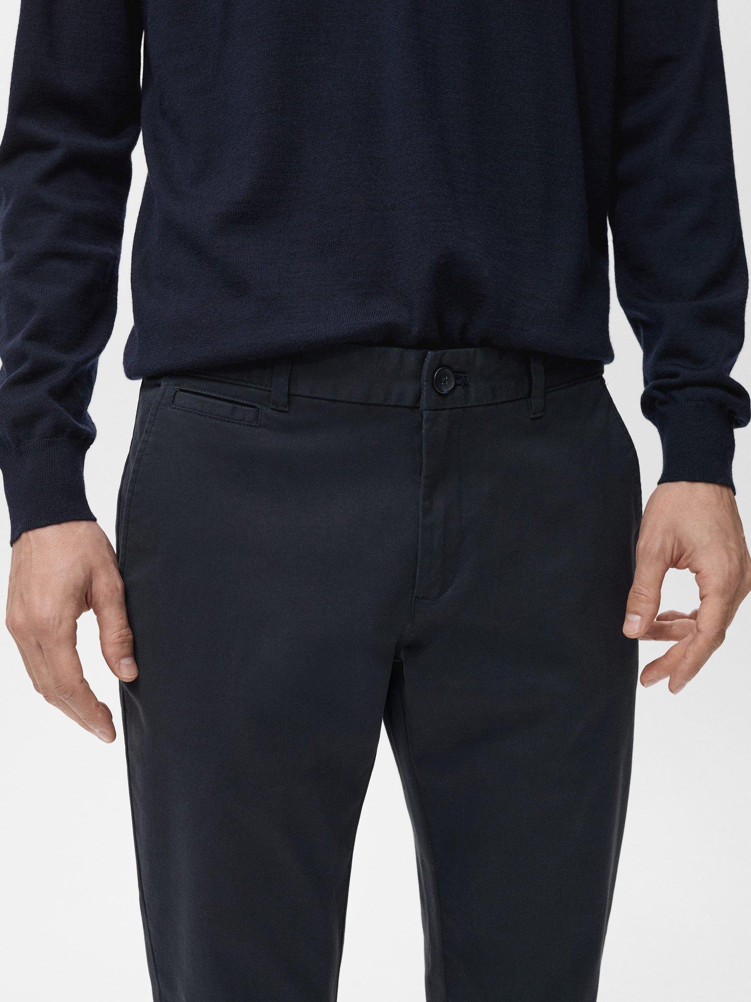 Product image 6 of 8, which shows Mango Prato Tapered Trousers, Navy, 31