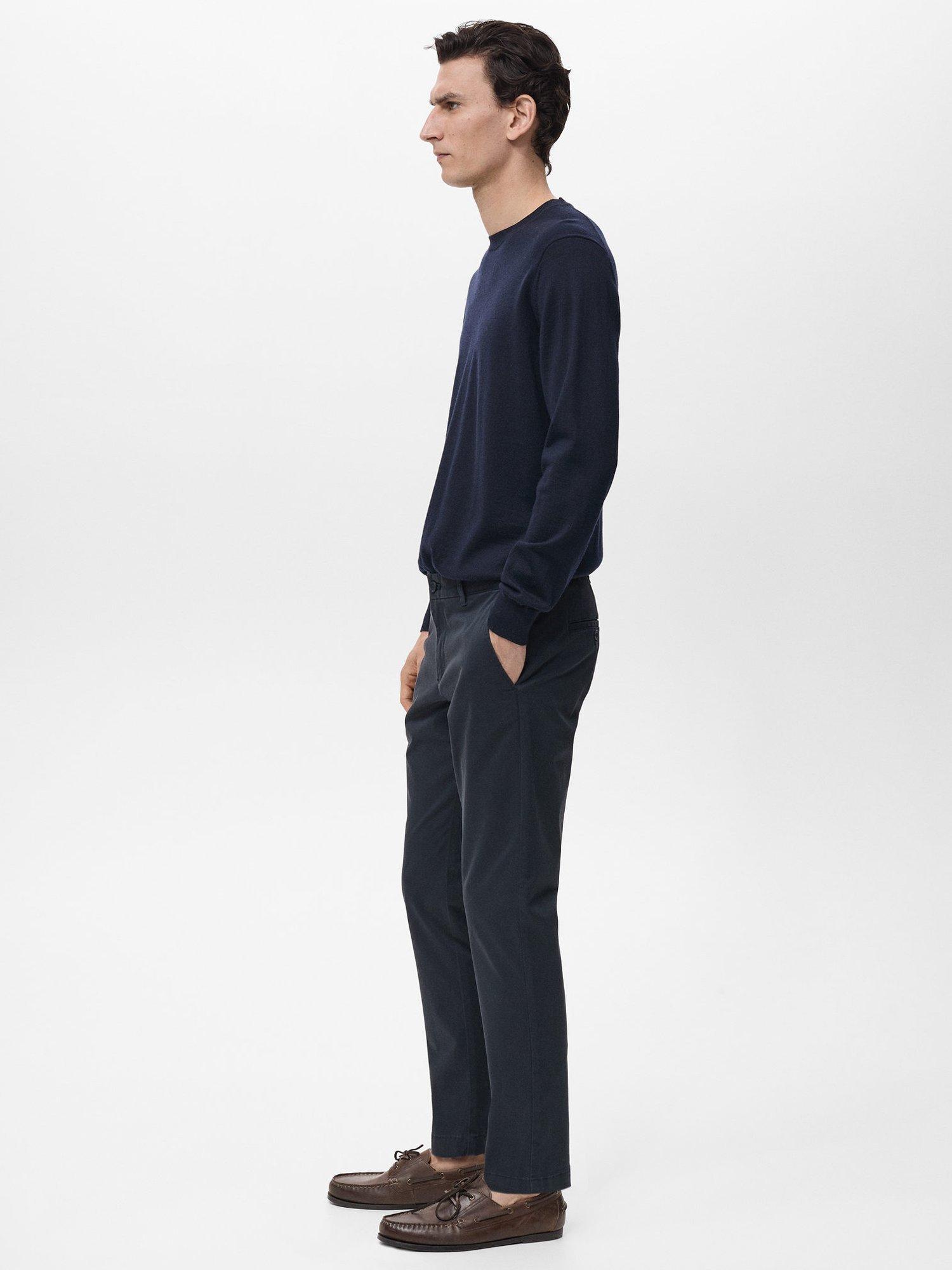 Product image 7 of 8, which shows Mango Prato Tapered Trousers, Navy, 31