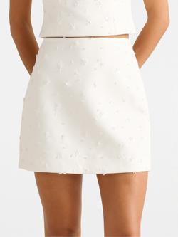 Forever New Margot Embellished Mini Skirt, Porcelain, Porcelain