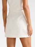 Forever New Margot Embellished Mini Skirt, Porcelain