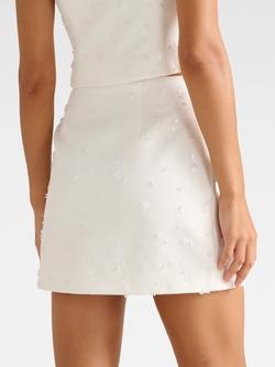 Forever New Margot Embellished Mini Skirt, Porcelain - view 2, Porcelain