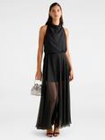 Forever New Ayla Draped Halterneck Top, Black