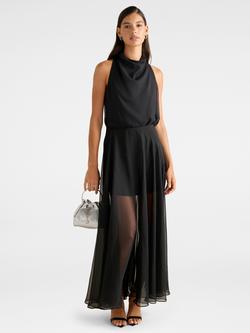 Forever New Ayla Draped Halterneck Top, Black, Black