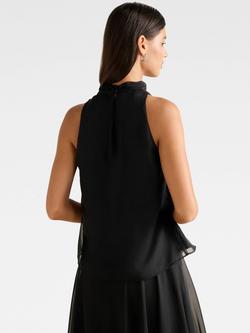 Forever New Ayla Draped Halterneck Top, Black - view 2, Black