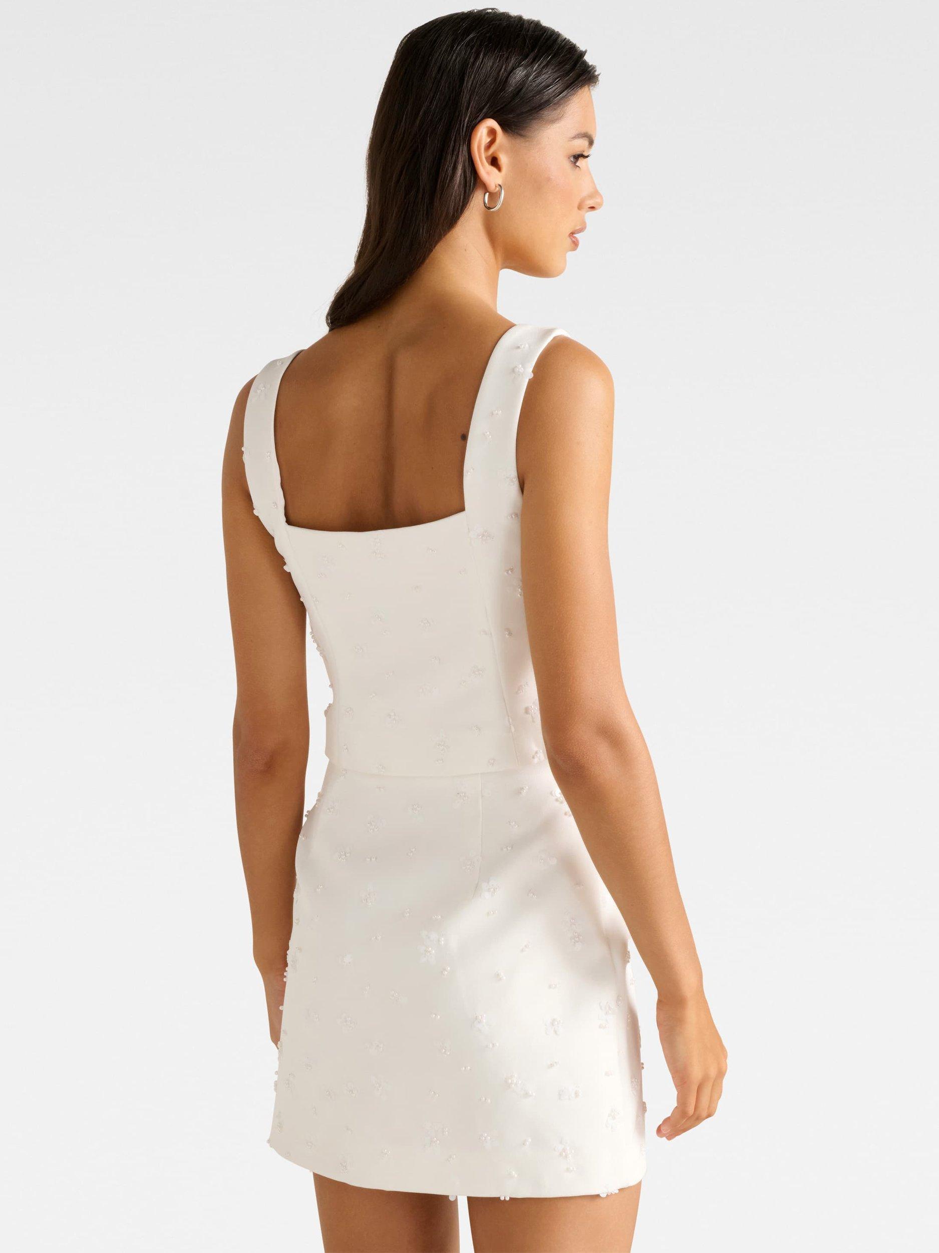 Product image 2 of 5, which shows Forever New Margot Embellished Sleeveless Top, Porcelain, 4