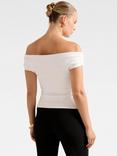 Forever New Somer Crepe Bardot Top, Porcelain