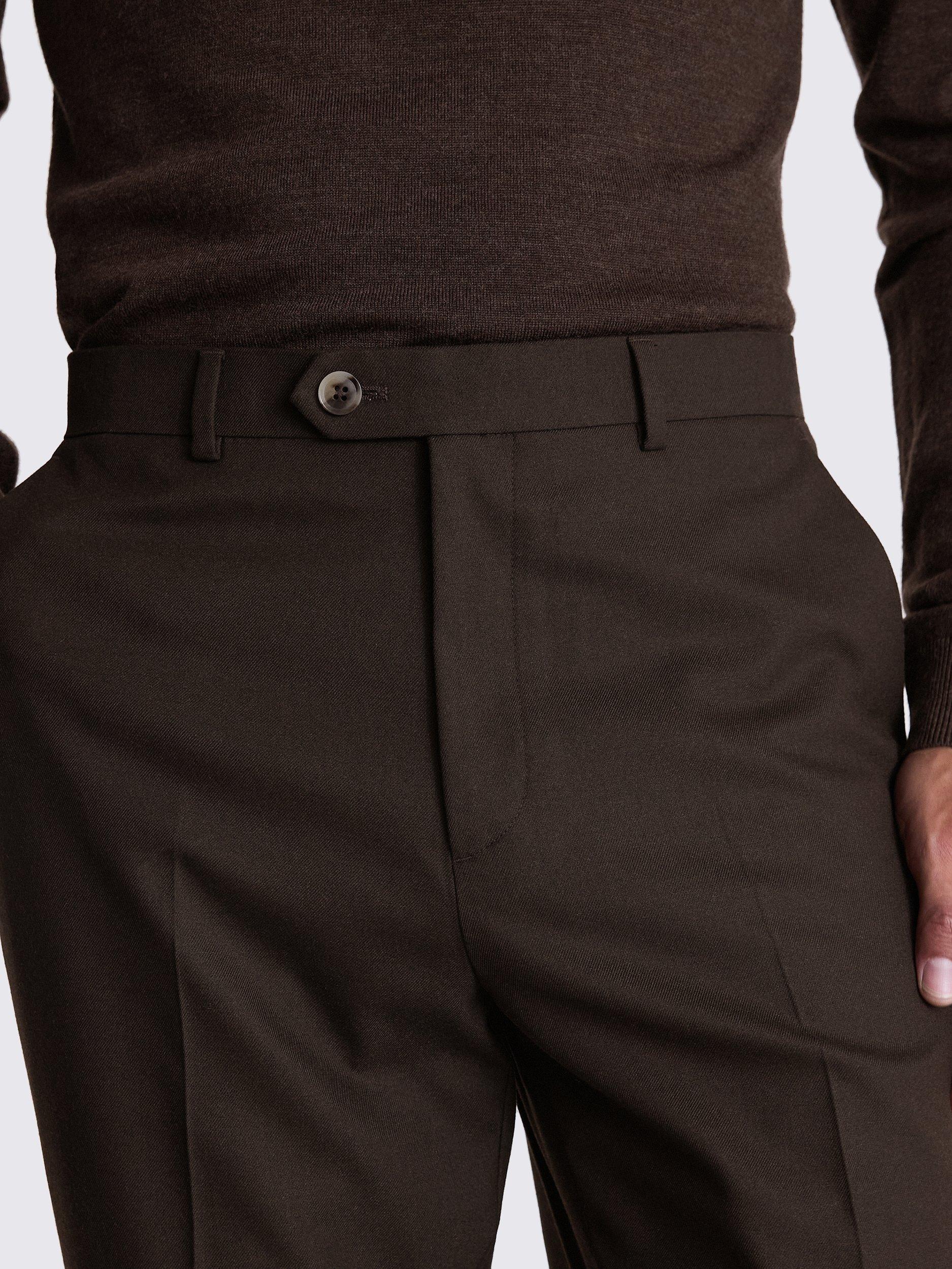 Product image 3 of 3, which shows Moss Relaxed Fit Suit Trousers, Brown, 30S