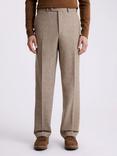 Moss Relaxed Fit Wool Blend Herringbone Tweed Trousers, Gold