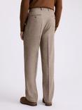 Moss Relaxed Fit Wool Blend Herringbone Tweed Trousers, Gold