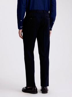 Moss Slim Fit Stripe Trousers, Navy - view 2, Navy