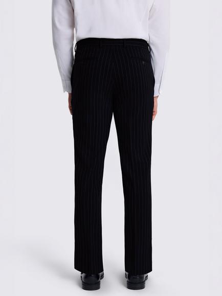 Moss Slim Fit Stripe Suit Trousers, Navy - view 2, Navy