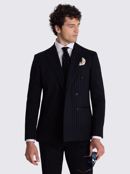 Moss Slim Fit Stripe Suit Jacket, Navy, Navy