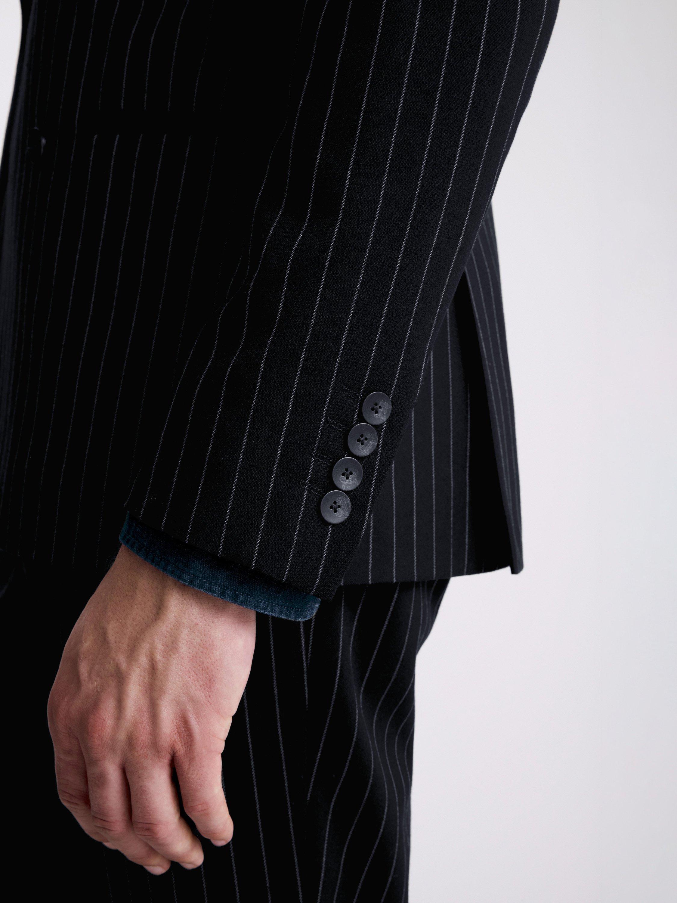 Product image 5 of 6, which shows Moss Slim Fit Stripe Suit Jacket, Navy, 36S