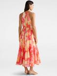 Forever New Casey Abstract Halterneck Godet Midi Dress, Multi