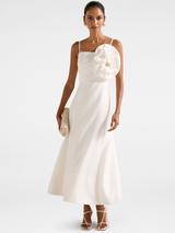 Reiss Anessa Satin Ruched Sleeveless Midi Dress