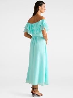 Forever New Jemima Ruffle Midi Dress, Aqua Splash - view 2, Aqua Splash