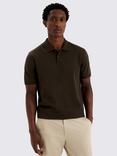 Moss Cotton Blend Regular Fit Short Sleeve Pique Polo Shirt