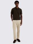 Moss Cotton Blend Regular Fit Short Sleeve Pique Polo Shirt
