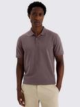 Moss Cotton Blend Regular Fit Short Sleeve Pique Polo Shirt, Purple