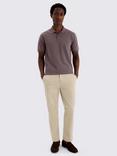 Moss Cotton Blend Regular Fit Short Sleeve Pique Polo Shirt, Purple