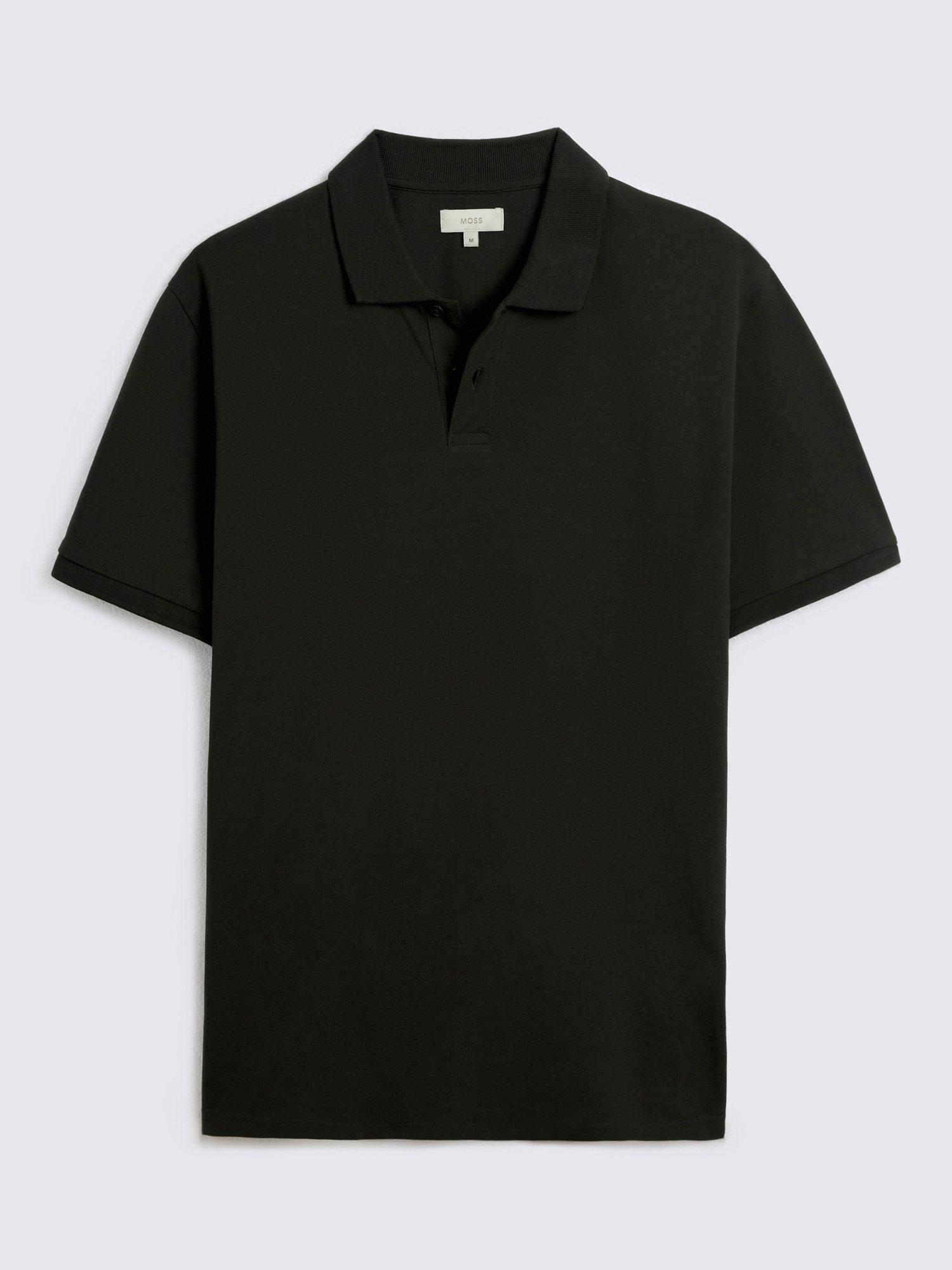 Product image 4 of 4, which shows Moss Cotton Blend Regular Fit Short Sleeve Pique Polo Shirt, Khaki Green, S