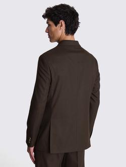 Moss Relaxed Fit Double Breasted Suit Jacket, Brown - view 2, Brown