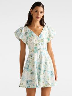 Forever New Camden Puff Sleeve Mini Dress, Multi, Multi