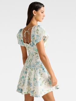 Forever New Camden Puff Sleeve Mini Dress, Multi - view 2, Multi