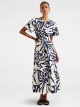 Forever New Petite Eleanor Short Sleeve Midi Dress, Navy