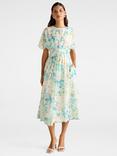 Forever New Eve Floral Scallop Trim Midi Dress, Multi