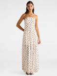 Forever New Kimora Spot Strapless Maxi Dress, Porcelain