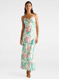 Forever New Leslie Bustier Slip Dress, Blue/Multi
