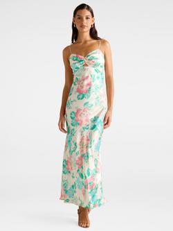 Forever New Leslie Bustier Slip Dress, Blue/Multi, Blue/Multi