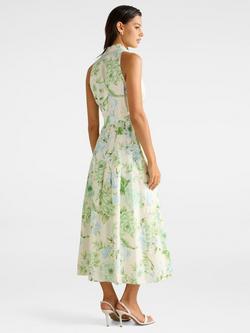 Forever New Lindsey Floral Linen Blend Tennis Dress, Mint - view 2, Mint