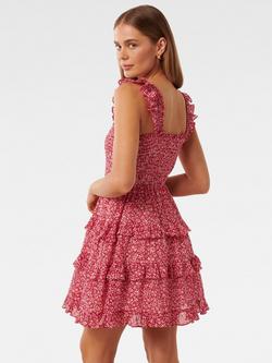 Forever New Odette Abstract Mini Dress, Red - view 2, Red