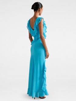 Forever New Petite Olive Ruffle Dress, Horizon Blue - view 2, Horizon Blue