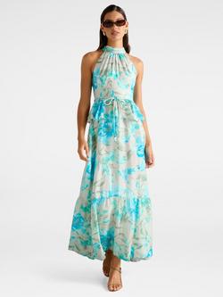 Forever New Serena Halterneck Peplum Maxi Dress, Mint, Mint