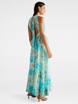 Forever New Serena Halterneck Peplum Maxi Dress, Mint - view 2, Mint