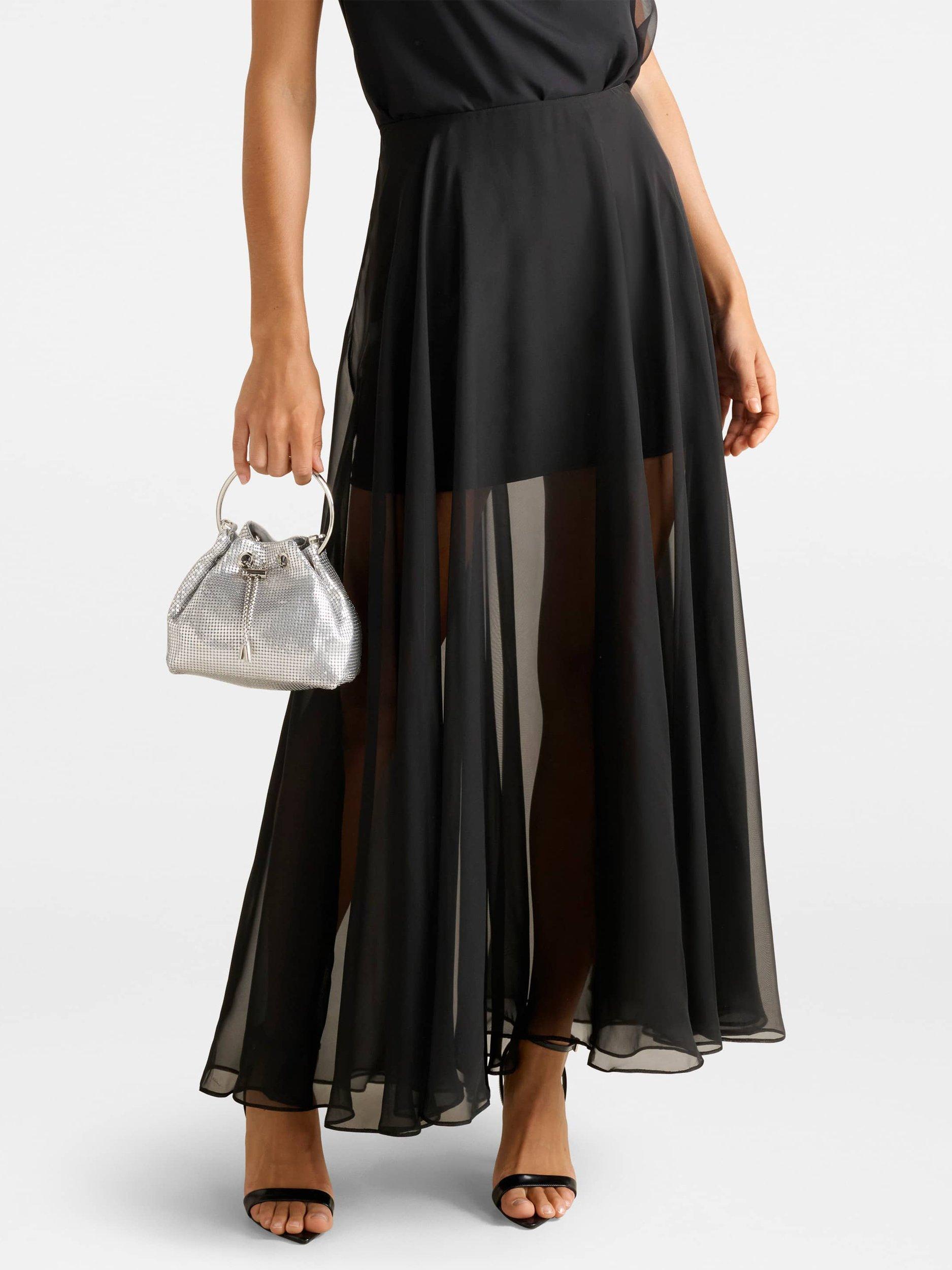 Product image 1 of 5, which shows Forever New Lisette Sheer Maxi Skirt, Black, 4