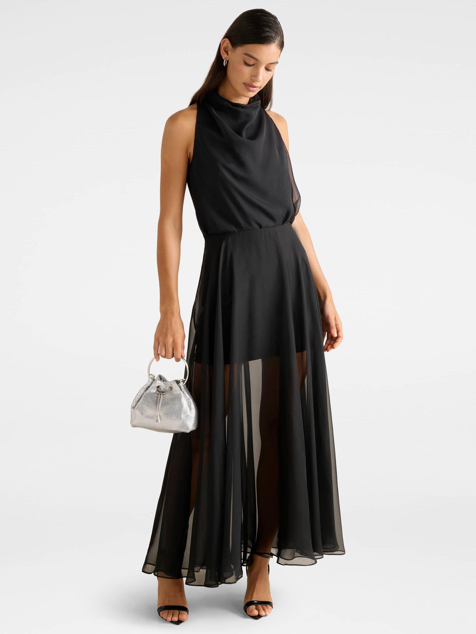 Product image 5 of 5, which shows Forever New Lisette Sheer Maxi Skirt, Black, 4