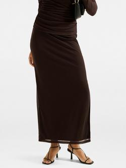 Forever New Mia Mesh Maxi Skirt, Chocolate, Chocolate