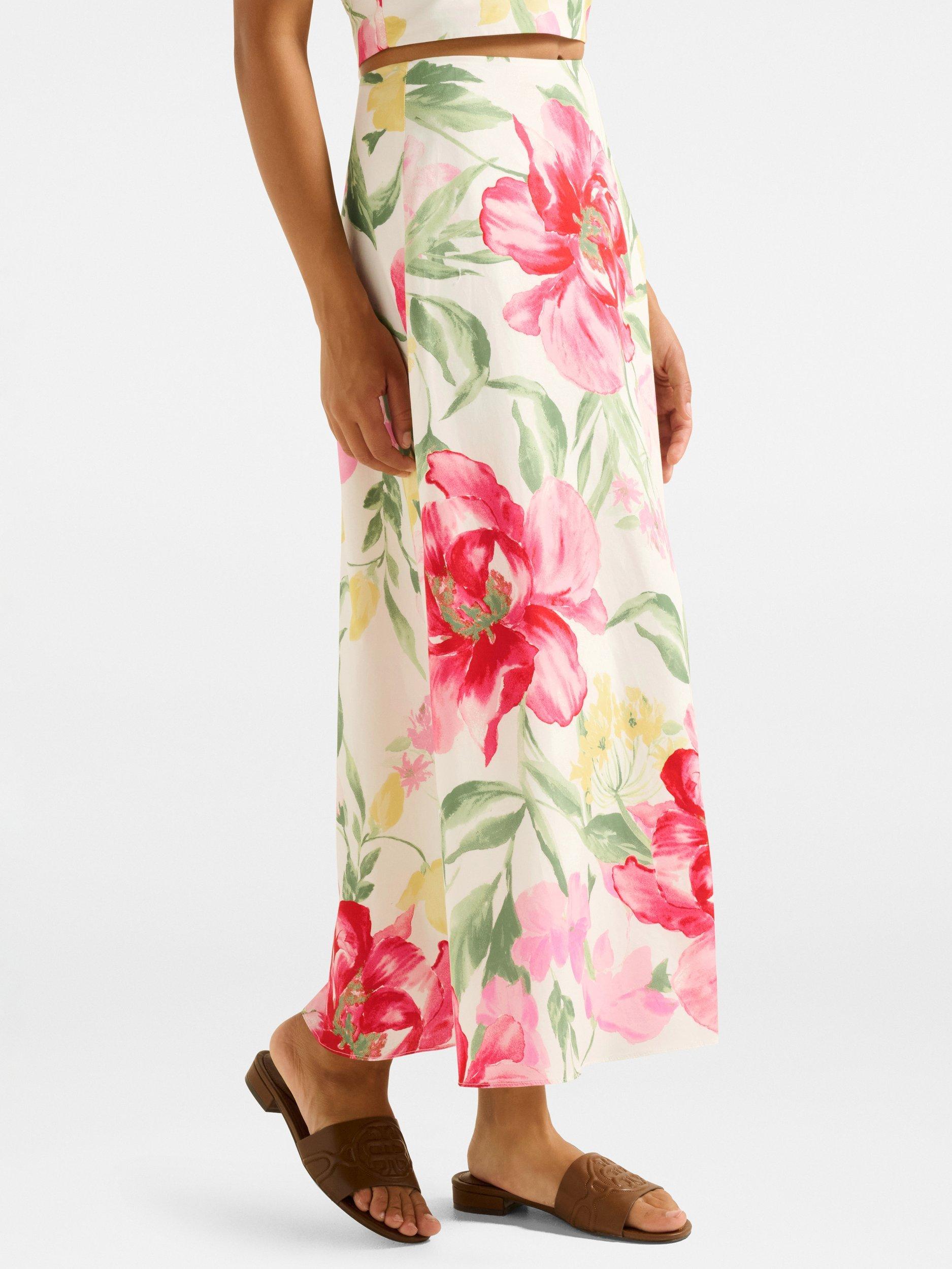 Product image 3 of 5, which shows Forever New Talia Floral Midi Skirt, Multi, 4