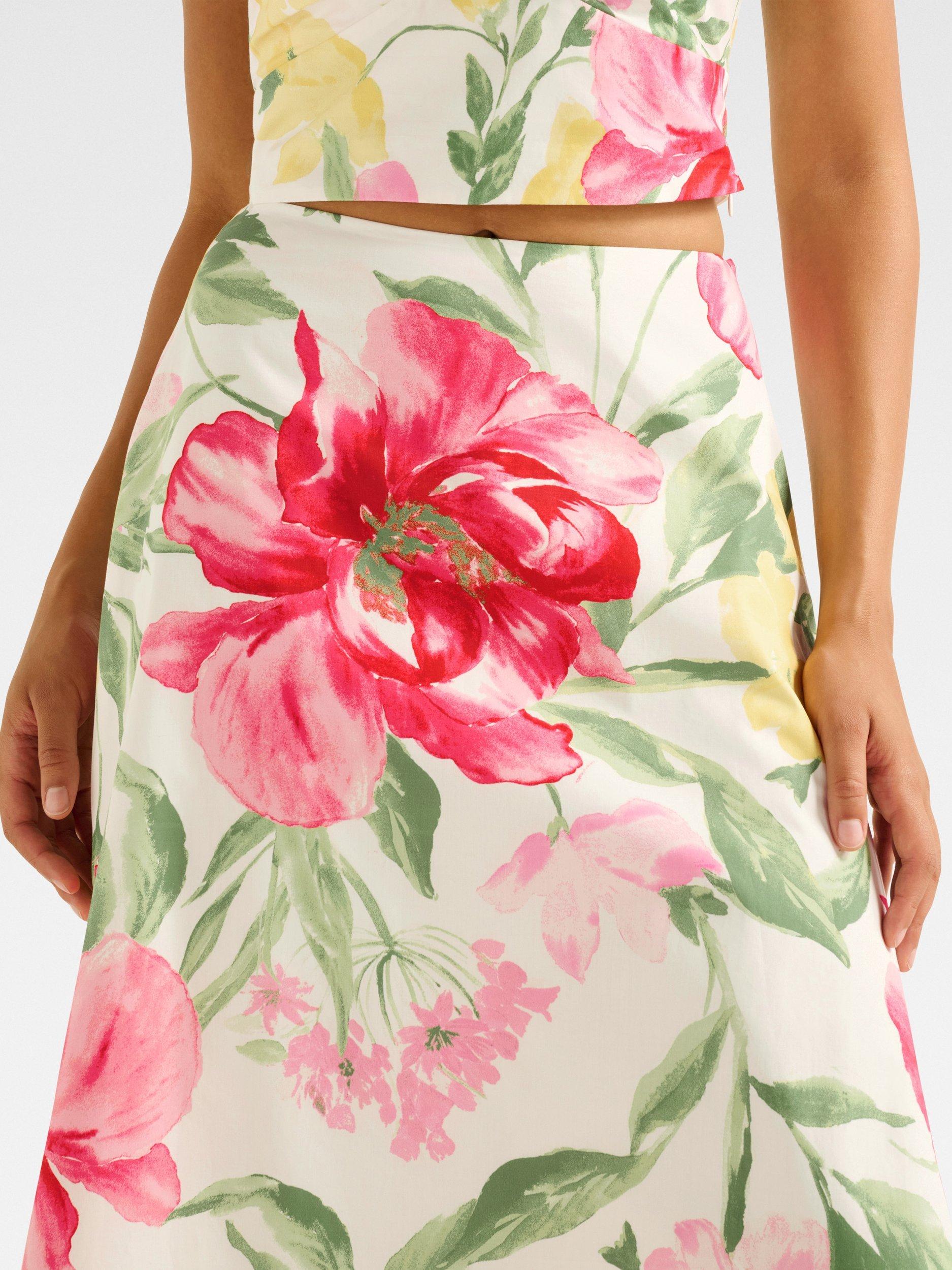 Product image 4 of 5, which shows Forever New Talia Floral Midi Skirt, Multi, 4