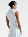 Forever New Petite Felicity Zip Front Halterneck Top, Ice Water, Ice Water