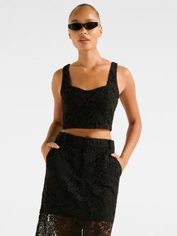 Forever New Lana Lace Bralette Top, Black, Black