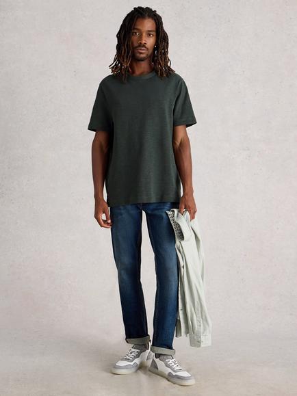 White Stuff Harrington Crew Neck Cotton T-Shirt, Washed Black